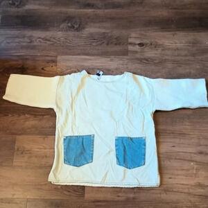Diesel Cotton Heavy Knit and Denim Half Sleeve Top BBB